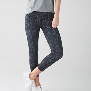 Lululemon Wunder Under Crop III Samba Snake Battleship Black Womens 4